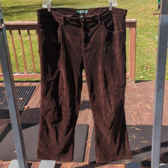 LRL Lauren Jeans Co Ralph Lauren Womens Brown Corduroys Sz 20W Logo Soft Winter - Picture 1 of 4
